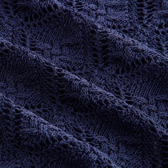 NWT Kith Womens Tori Blue Navy Cardigan Sweater Top Crochet New Knit Nocturnal - Picture 10 of 10